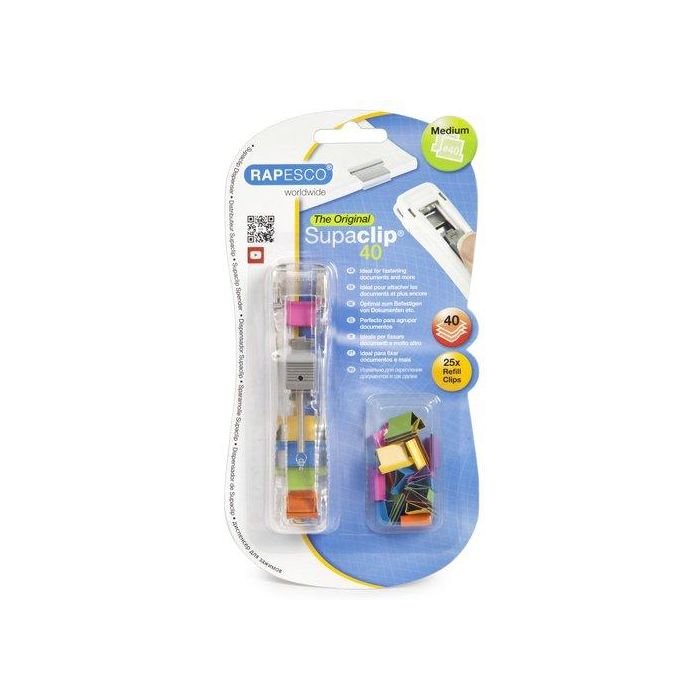 Porta Clips Rapesco Supaclip 40 Colores Surtidos