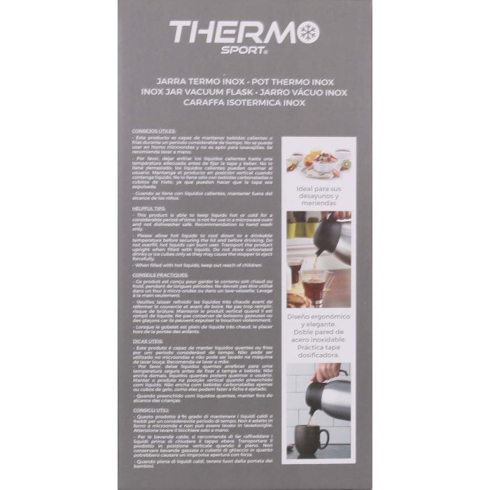 Thermosport Jarra Termo Inoxidable 2 Litros con Pulsador (6 Unidades) 4