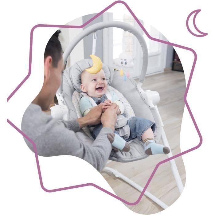 Badabulle Transat Compact'up Plegable Bebé - Hamaca de 5 Alturas con Función Balanceo, Respaldo Reclinable y Arco de Juego - Candy 1 Badabulle Transat Compact'up Plegable Bebé - Hamaca de 5 Alturas con Función Balanceo, Respaldo Reclinable y Arco de Juego - Candy 1