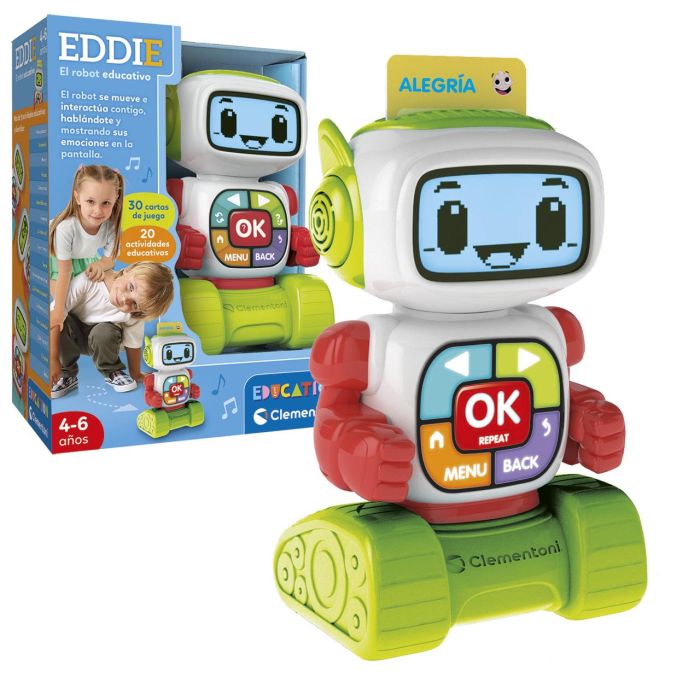 Clementoni Robot Educativo Eddie con Pantalla LCD para Enseñar Letras, Números y Emociones. A partir de 4 años. 0 Clementoni Robot Educativo Eddie con Pantalla LCD para Enseñar Letras, Números y Emociones. A partir de 4 años. 0