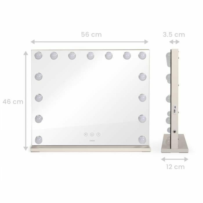 Espejo de maquillaje - LIVOO - DOS207 - 56 x 44 cm - 15 LED - 3 modos de luz 7 Espejo de maquillaje - LIVOO - DOS207 - 56 x 44 cm - 15 LED - 3 modos de luz 7