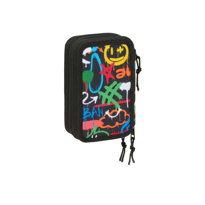 Safta Plumier Escolar Triple Cremallera 37 Piezas Graffiti 195x125x55 mm 1