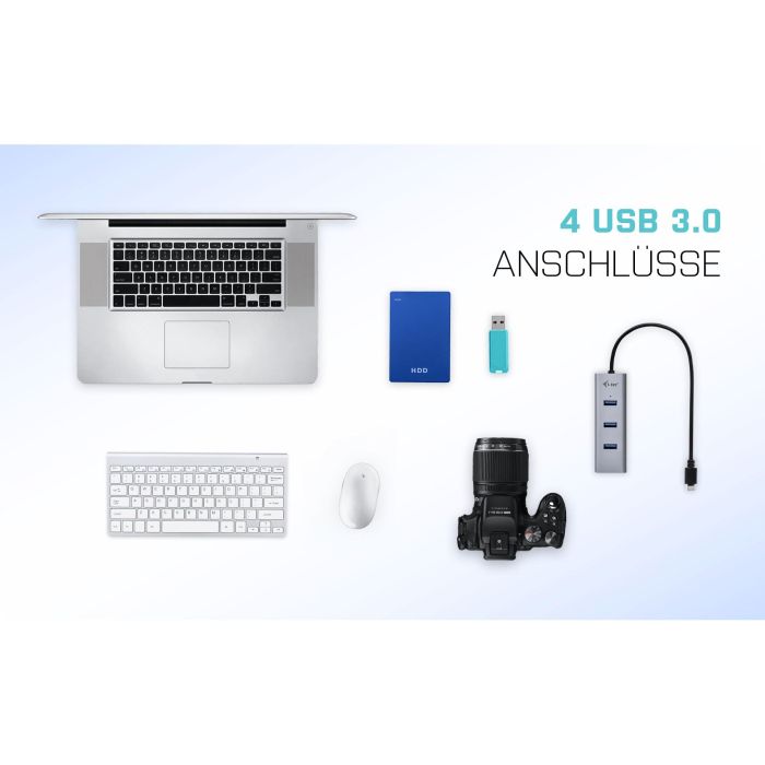 Hub USB i-Tec C31HUBMETAL403 USB x 4 Gris 11 Hub USB i-Tec C31HUBMETAL403 USB x 4 Gris 11