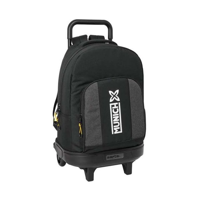 Mochila Escolar con Ruedas Munich Topo Negro 33 x 45 x 22 cm