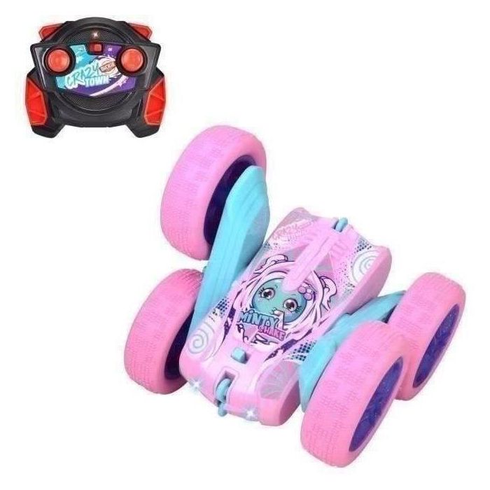 Dickie - Vehículo Radiocontrolado 16 cm - Flippy Berry Shaker - Rotación 360° - Rosa - Pilas Incluidas - A partir de 6 años