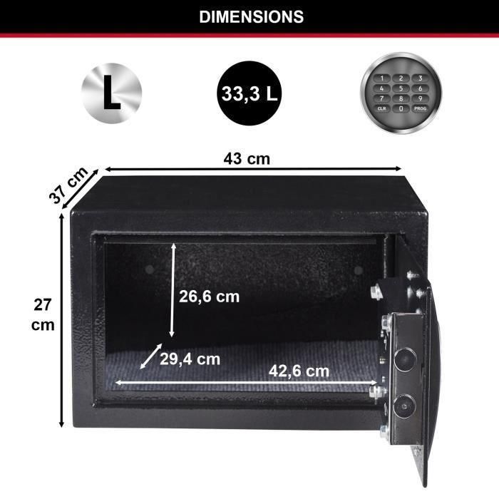 MASTER LOCK Safe con combinación electrónica programable - Negro y gris metalizado 4 MASTER LOCK Safe con combinación electrónica programable - Negro y gris metalizado 4