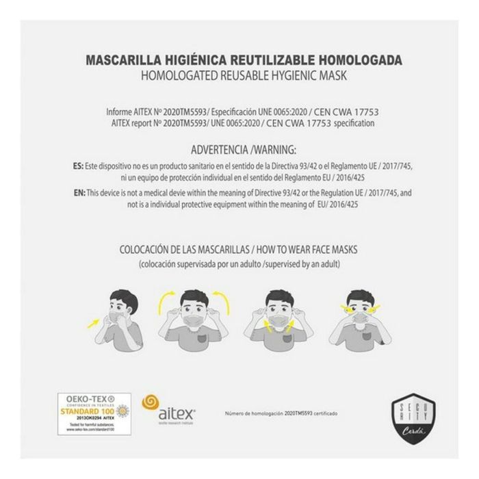 Mascarilla Higiénica Frozen Infantil Gris