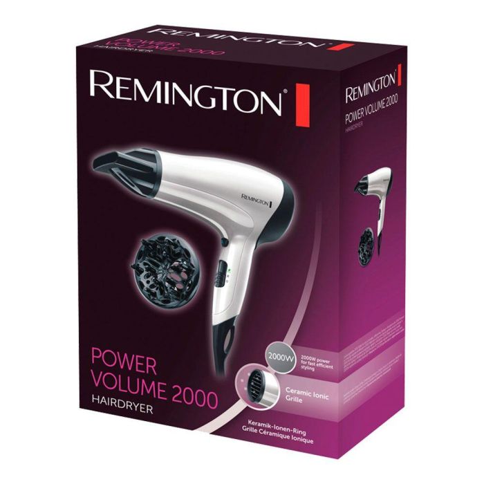 Remington Secador de Pelo D3015 Power Volume 2000W Cerámica Iónica Anti-Estática Blanco/Negro 2