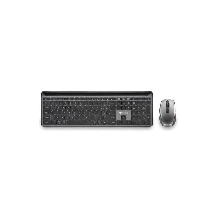 NGS ECLIPSEKIT Kit Teclado y Ratón Inalámbricos Silencioso, Recargable, Multimodo 2.4GHz/Bluetooth, 12 Teclas Multimedia, DPI 800-1600 1