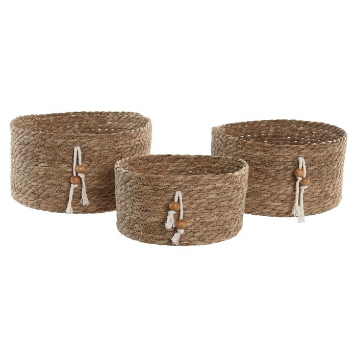 Cesta Basicos DKD Home Decor Natural 30 x 15 x 30 cm Set de 3 (2 Unidades) 3