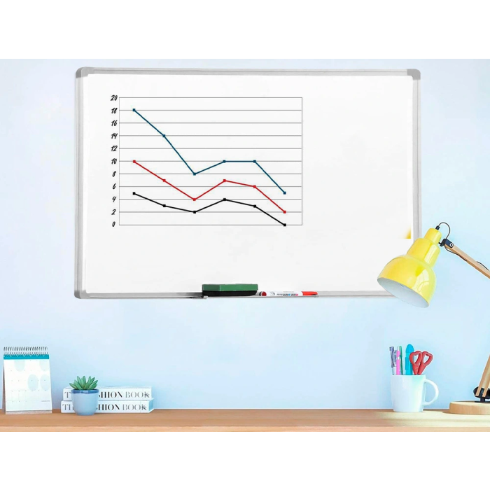 Q-connect Pizarra Blanca Melamina Marco Aluminio 60x45 cm 6