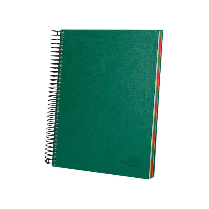 Liderpapel Cuaderno Espiral A5 Micro Papercoat Tapa Forrada 140 Hojas Cuadro 5mm Banda Verde 4