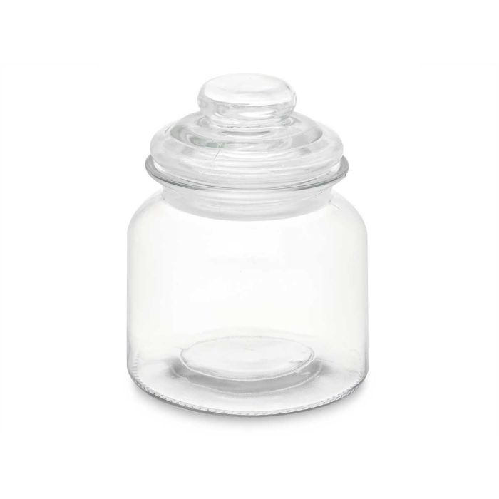 Tarro Redondo Liso Tapa Cristal 600Ml Vivalto 11X15CM (12 Unidades) 1 Tarro Redondo Liso Tapa Cristal 600Ml Vivalto 11X15CM (12 Unidades) 1