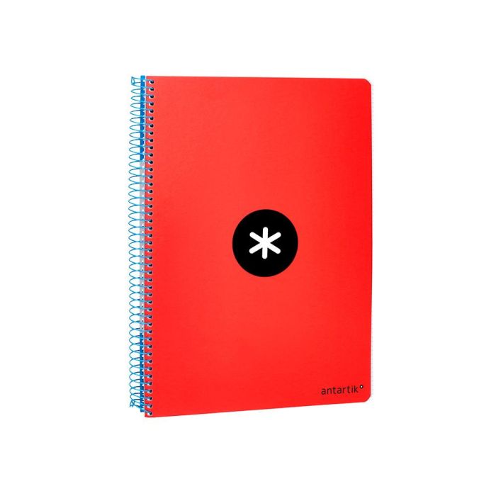 Cuaderno Espiral Liderpapel A5 Antartik Tapa Dura 80H 100 gr Cuadro 5 mm Con Margen Color Rojo 4