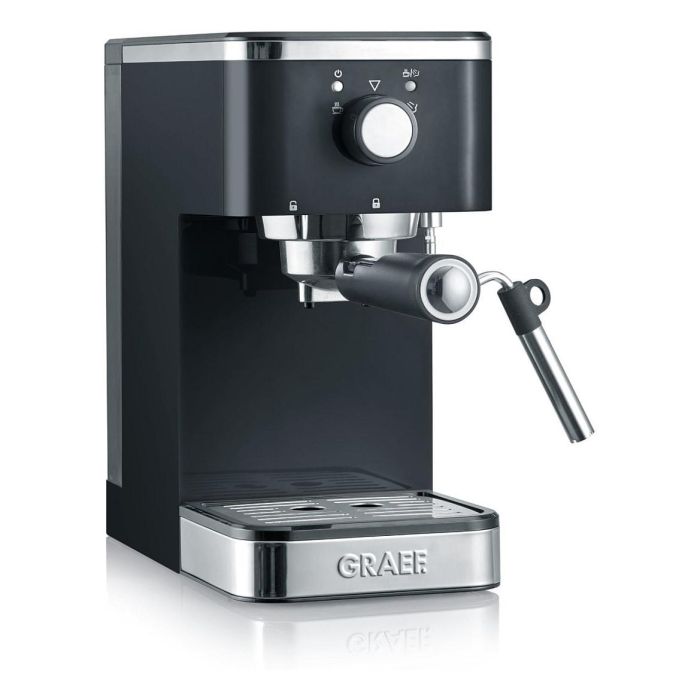 Graef ES402 Máquina de Espresso Semiautomática, 15 bar, 1.25 L, Acero Satinado y Negro, 1400 W 1