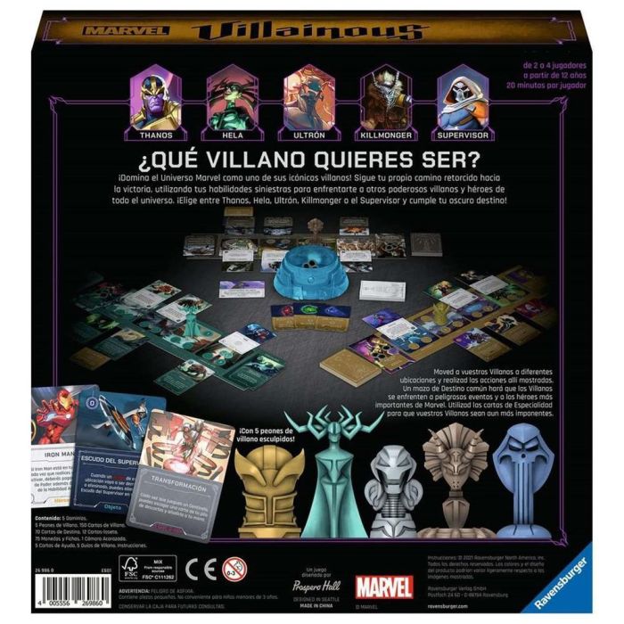 Ravensburger Marvel Villainous Juego de Mesa para Fans de Los Vengadores 1