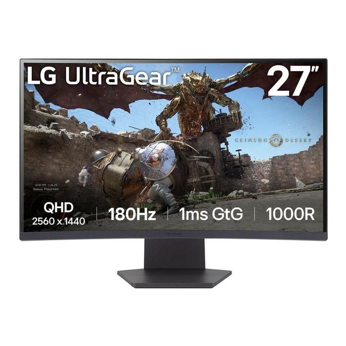 LG 27GS60QC-B Monitor Gaming Curvo UltraGear 27" QHD 180Hz 1ms VA AMD FreeSync HDR10