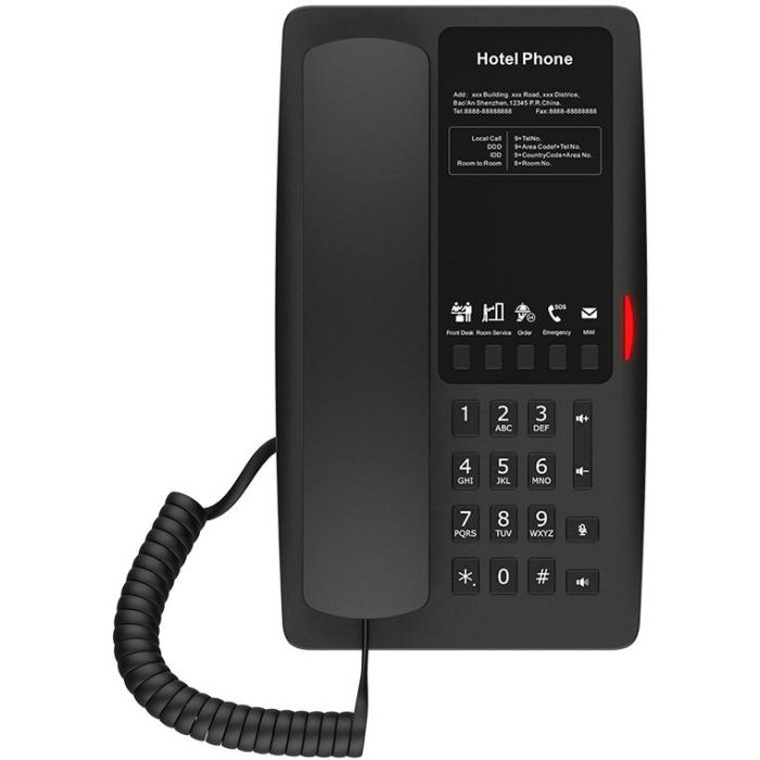 Fanvil H4 Teléfono IP Negro, 2 líneas, conexión por cable, PoE, Full Duplex, Marcación Rápida, Ethernet