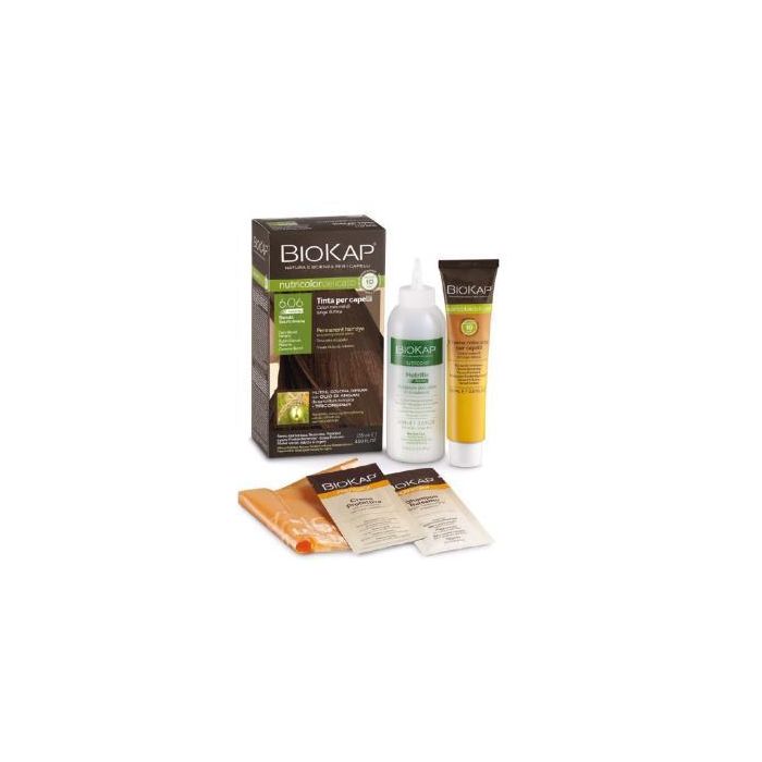 Biokap 6.06 Tinte Capilar Rapid Rubio Oscuro Habana 140ml – Cubre Canas en 10 Minutos Sin Amoniaco, Con Aceite de Argán
