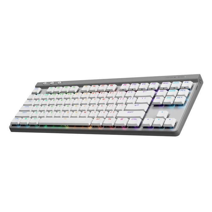 Teclado Gaming - Inalámbrico - Logitech G - G515 TKL Lightspeed - Mecánico Táctil - RGB - AZERTY - Blanco