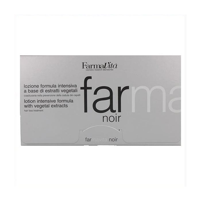 Farmavita Noir Lotion Anticaída para el Cabello 12x8ml - Tratamiento Intensivo Prevención Caída y Secreción Sebácea