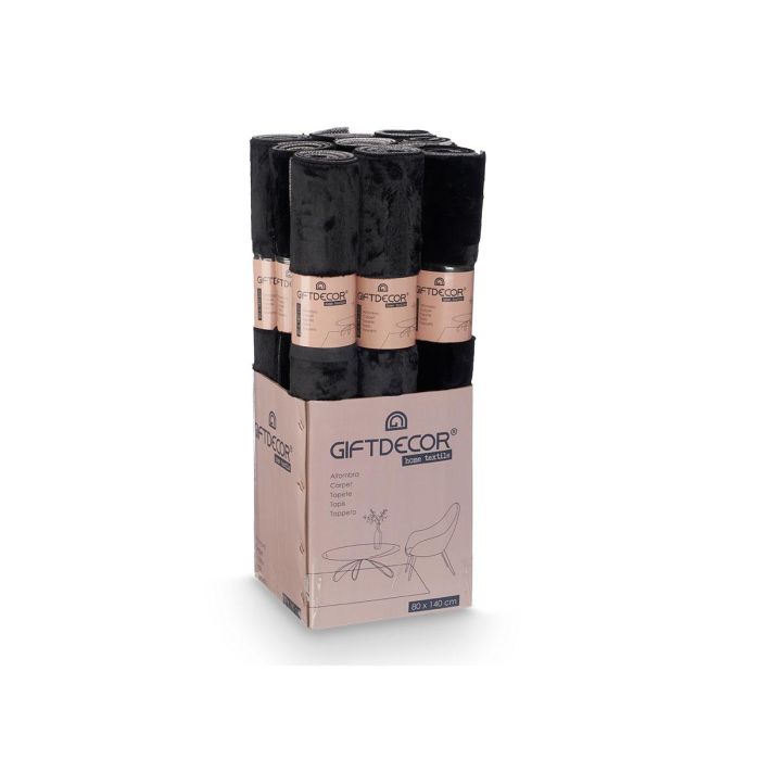 Alfombra Soft Negro 80X140Cm Giftdecor (9 Unidades) 2 Alfombra Soft Negro 80X140Cm Giftdecor (9 Unidades) 2