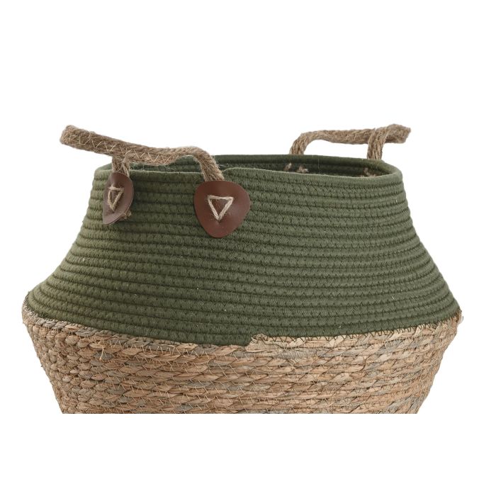 Cesta  DKD Home Decor Verde Natural 41 x 37 x 41 cm Set de 3 1
