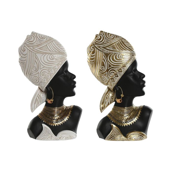 Figura Colonial DKD Home Decor Dorado Blanco 11 x 37 x 22 cm (2 Unidades) Figura Colonial DKD Home Decor Dorado Blanco 11 x 37 x 22 cm (2 Unidades)