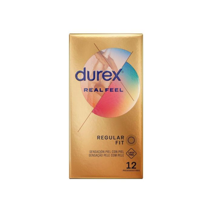 Durex REAL FEEL piel con piel Preservativos Extra Fino Lubricados Anatomic Easy-On 12 Unidades 2