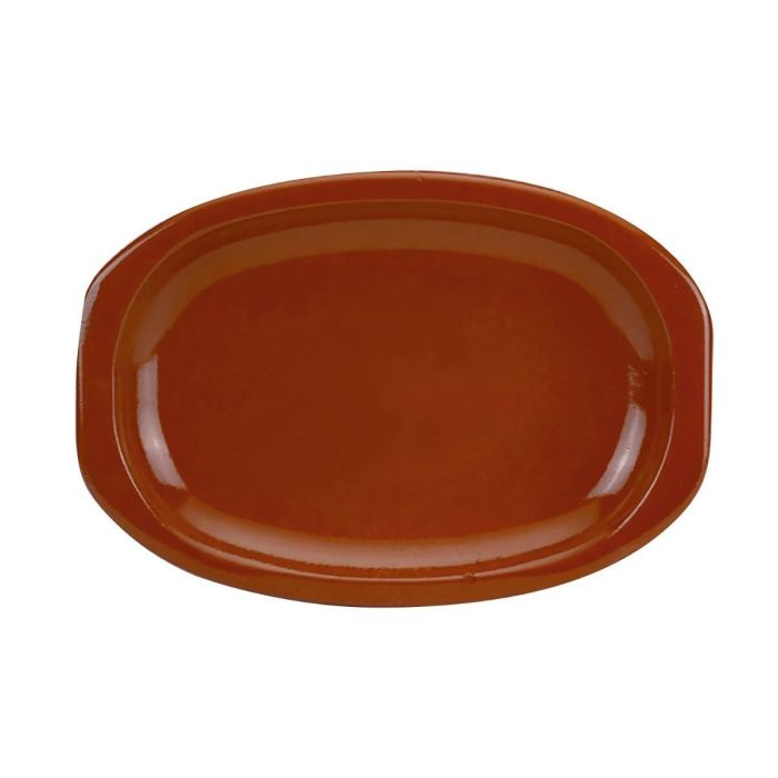 Raimundo Fuente Oval Steak Modelo Barro Profesional Cerámica 36x25 cm Pack 6 Unidades. Apta Horno, Lavavajillas, Alta Resistencia.