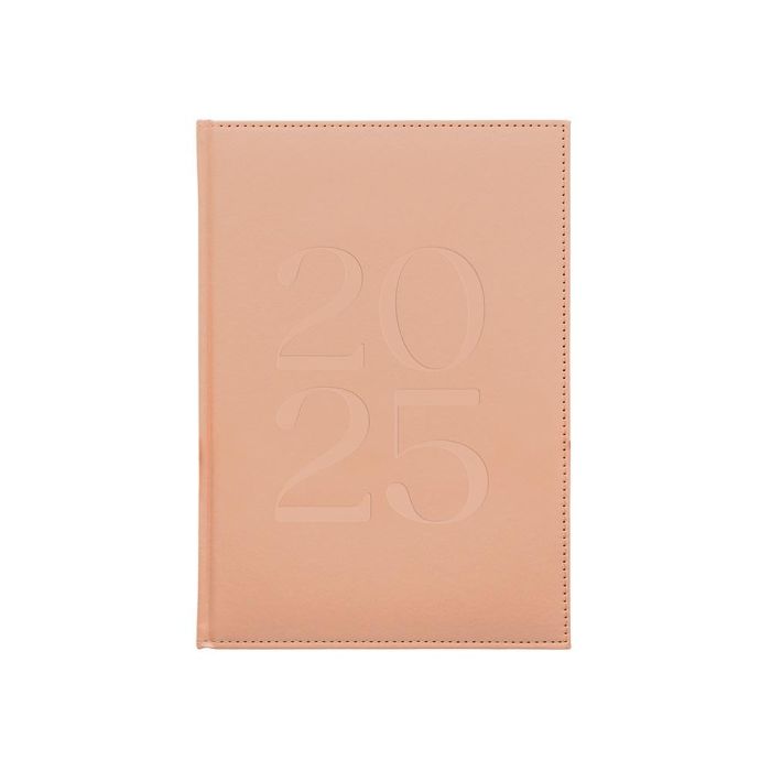 Agenda Encuadernada Liderpapel Creta 170x240 mm 2025 Dia Pagina Color Rosa Nude Papel 70 gr 1