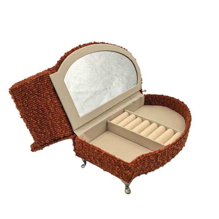 Caja-Joyero Versa Rojo Poliéster Metal Espejo Madera MDF 12,5 X 17 X 26,5 CM Sofá 3 Caja-Joyero Versa Rojo Poliéster Metal Espejo Madera MDF 12,5 X 17 X 26,5 CM Sofá 3