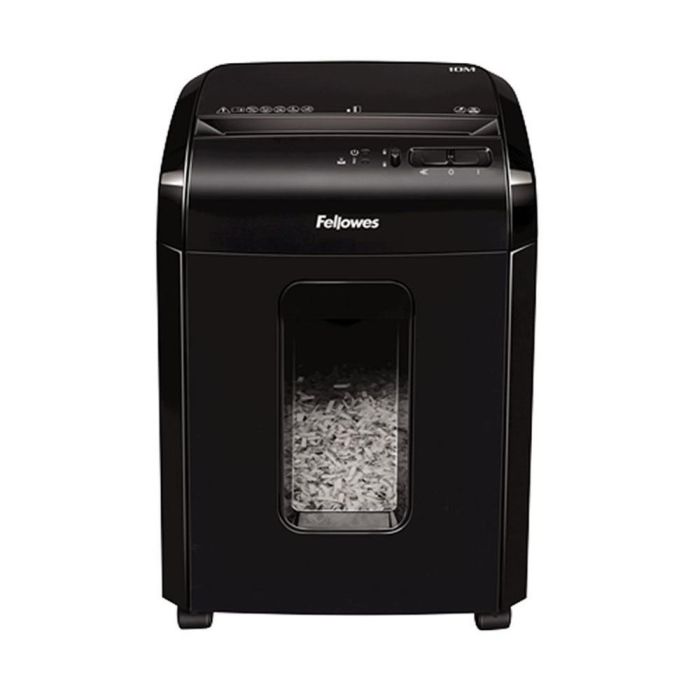 Fellowes 10M Aktenvernichter MicroCut, Destructora de papel 10 hojas, Microcorte 2x12mm, P-5, 19L, Negro