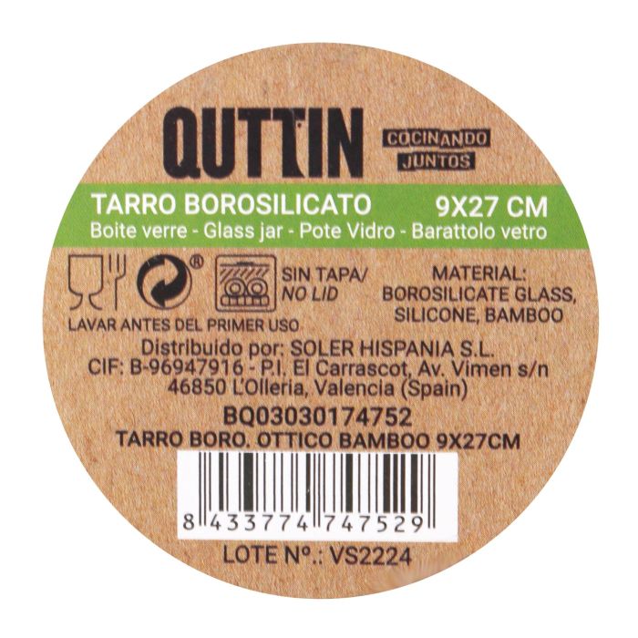 Tarro Boro Ottico Bamboo 9x27 cm - Quttin (12 Unidades) 5 Tarro Boro Ottico Bamboo 9x27 cm - Quttin (12 Unidades) 5
