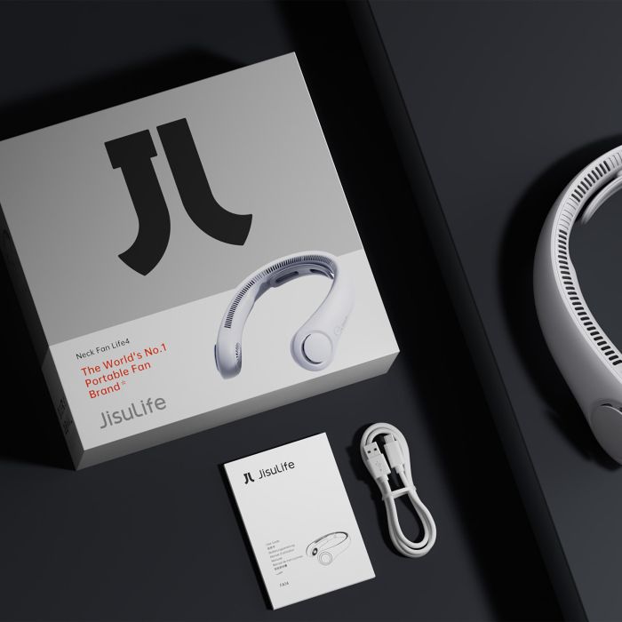Jisulife Ventilador de Cuello Portátil Sin Aspas Life 4 Gris Silencioso, 5 Velocidades y Batería 5000mAh Recargable USB-C 9 Jisulife Ventilador de Cuello Portátil Sin Aspas Life 4 Gris Silencioso, 5 Velocidades y Batería 5000mAh Recargable USB-C 9