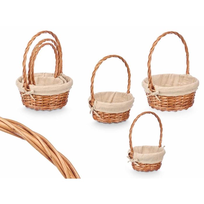 Set 3 Cestas Mimbre Redondas Kipit 32X40CM (8 Unidades) Set 3 Cestas Mimbre Redondas Kipit 32X40CM (8 Unidades)