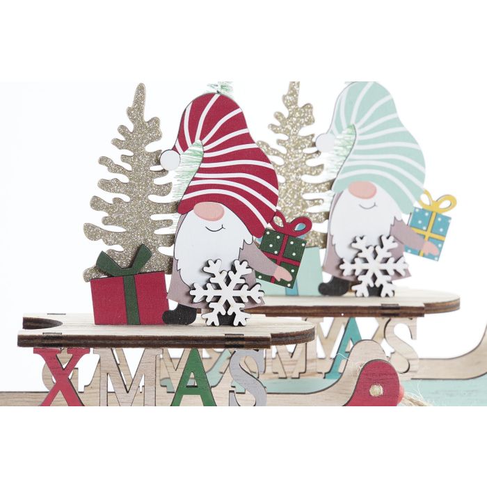 DKD Home Decor Decoración Navidad Tradicional Trineo Madera Turquesa Rojo Pack 12 Unidades 1 DKD Home Decor Decoración Navidad Tradicional Trineo Madera Turquesa Rojo Pack 12 Unidades 1