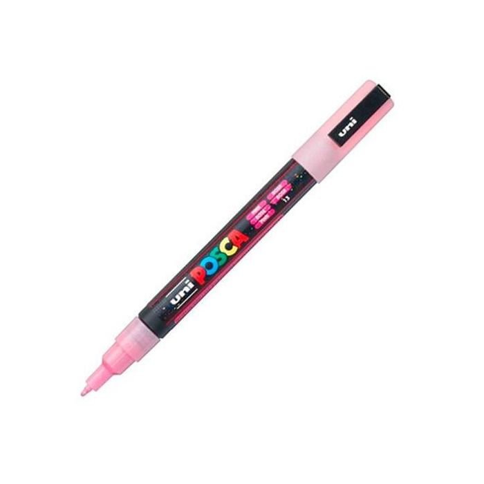 POSCA Marcador PC-3 ML Punta Cónica 0,9 - 1,3 mm Rosa Purpurina Marcador de pintura no permanente ideal para cartelería, decoración y escaparatismo