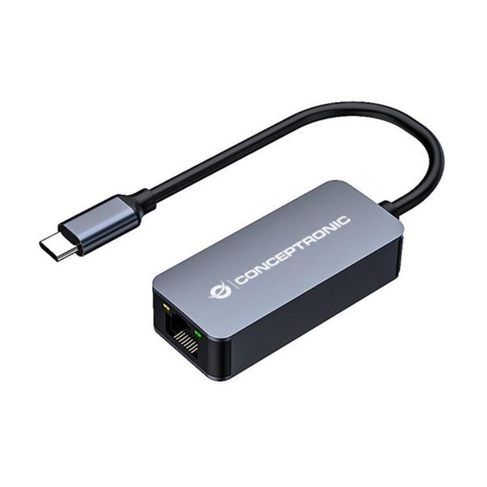 Conceptronic Adaptador USB Tipo C a RJ45 Ethernet 2.5G, Compatible con MacBook, Windows, Linux, Nintendo Switch - ABBY12GC