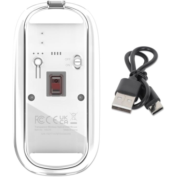 MANHATTAN Funkmaus USB-A 4Tasten RGB LED weiß transparent 2