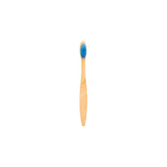 MINIMA ORGANICS Cepillo de Dientes Infantil de Bambú Azul con Cerdas Suaves de Nylon 10 para Encías Sensibles, Ecológico