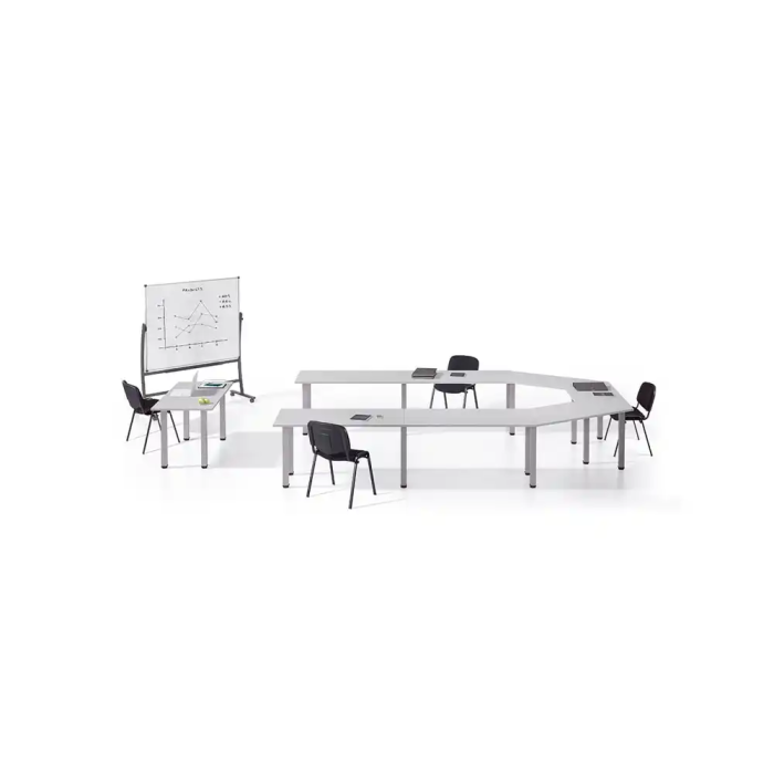 Rocada Silla Confidente Estructura Metálica Tapizada en Tela Ignífuga Negra 57x81x48 cm 4