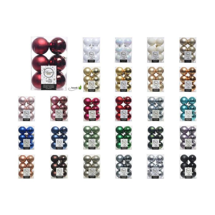 Decoris Caja 12 Bolas Blancas Decorativas para Arbol de Navidad Ø6cm