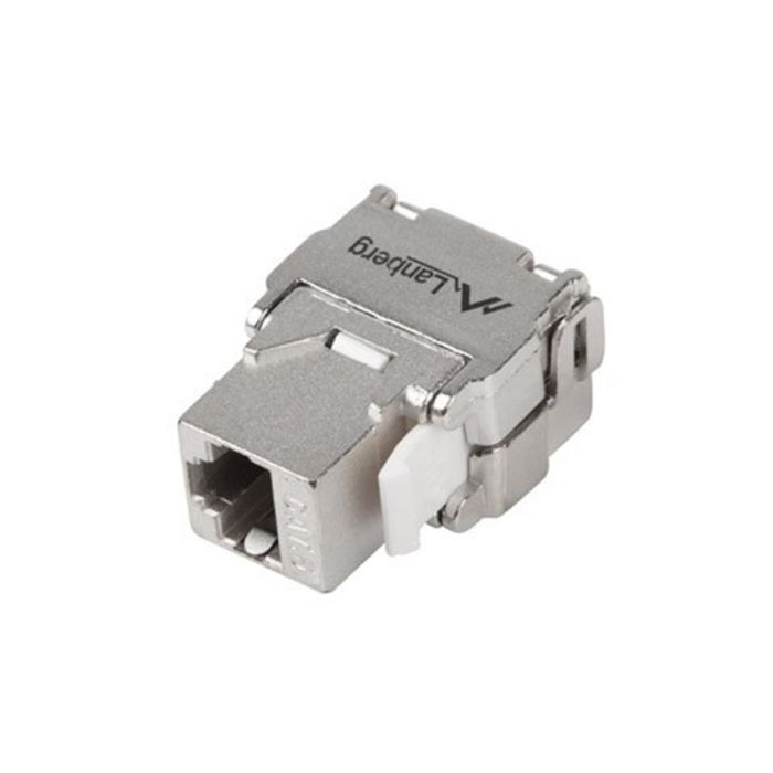 Lanberg Conector Keystone RJ45 Cat 6 S/FTP Toolless Apantallado Metálico compatible con PoE, PoE+ y UPoE