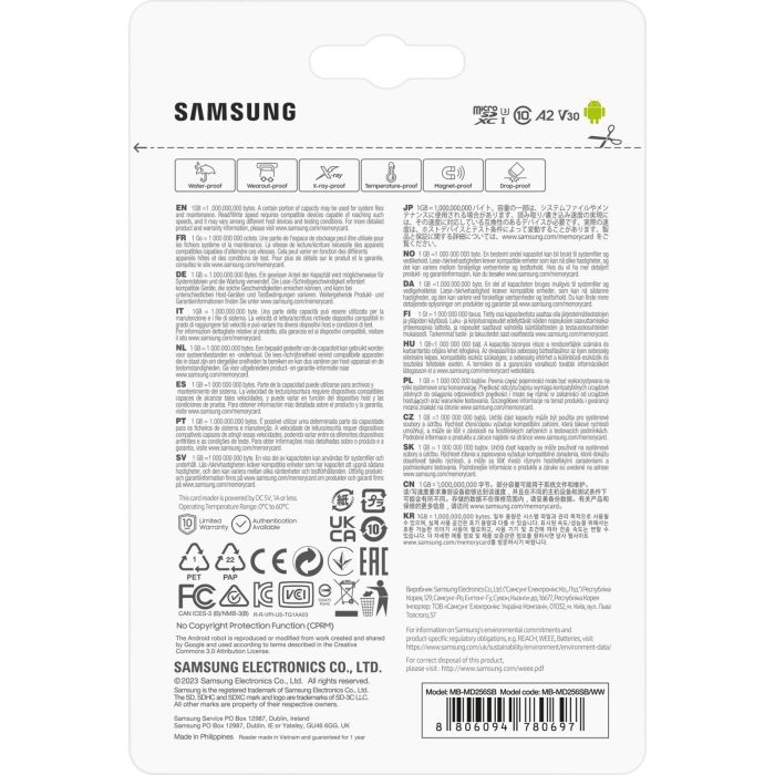 CARD 256GB Samsung PRO Plus microSDXC 180MB/s + USB-Kartenleser 3