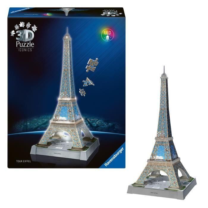 Ravensburger Puzzle 3D Torre Eiffel con Luz LED, 216 Piezas, a partir de 8 años 2 Ravensburger Puzzle 3D Torre Eiffel con Luz LED, 216 Piezas, a partir de 8 años 2