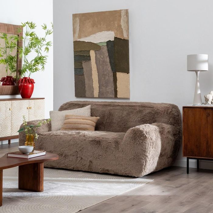 Sofá 2 Plazas Taupe Tejido 185 X 107 X 79,50 cm