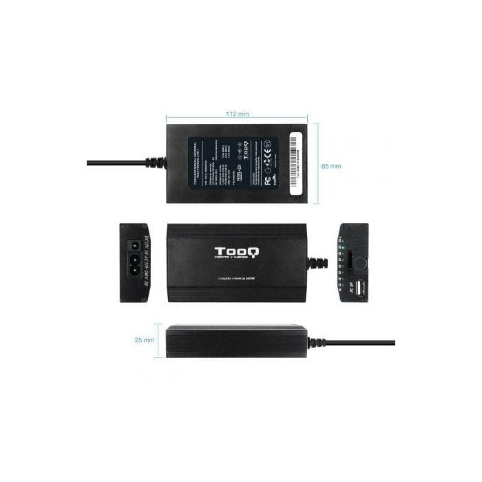 TooQ TQLC-100BS01M Cargador Universal 100W para Portátil, Adaptador e Inversor de Corriente 3 en 1 USB (Coche/Hogar), Negro 2 TooQ TQLC-100BS01M Cargador Universal 100W para Portátil, Adaptador e Inversor de Corriente 3 en 1 USB (Coche/Hogar), Negro 2