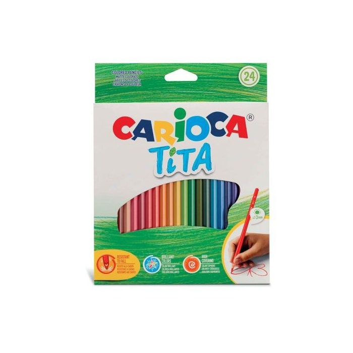 Lapices De Colores Carioca Tita Hexagonal Estuche De 24