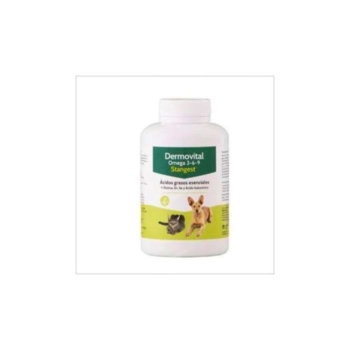Stangest Dermovital Omega 3-6-9 para Piel y Pelo - Suplemento Ácidos Grasos Esenciales para Perros y Gatos - 300 Cápsulas